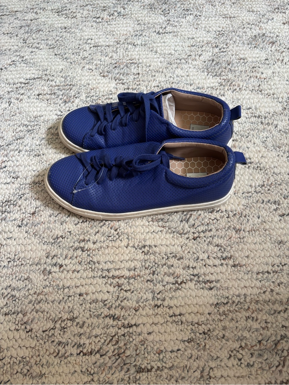 Dolce Vita Navy Blue Perforated Lace-Up Sneakers